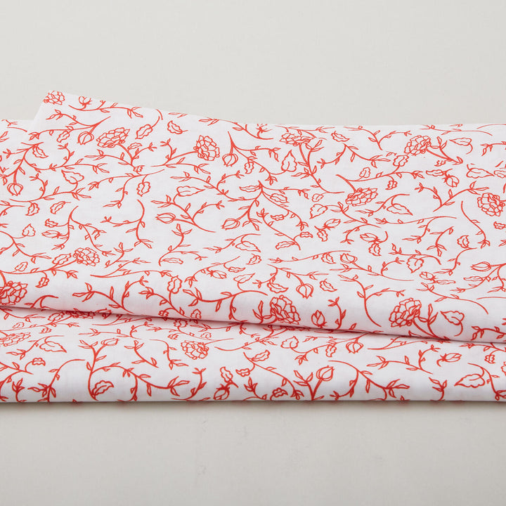 Scarlet Stitch - White Vines 2 Yard Cut