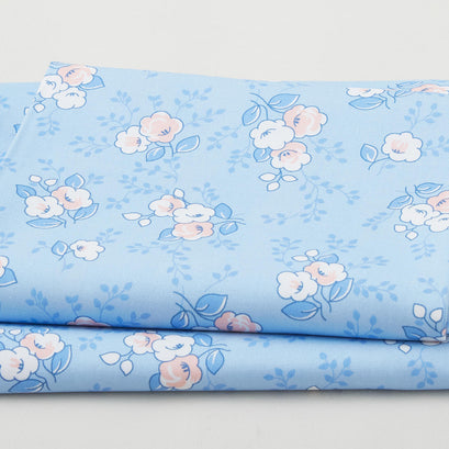Blast from the Past Favorites - Blue Tossed Florals 2 Yard Cut