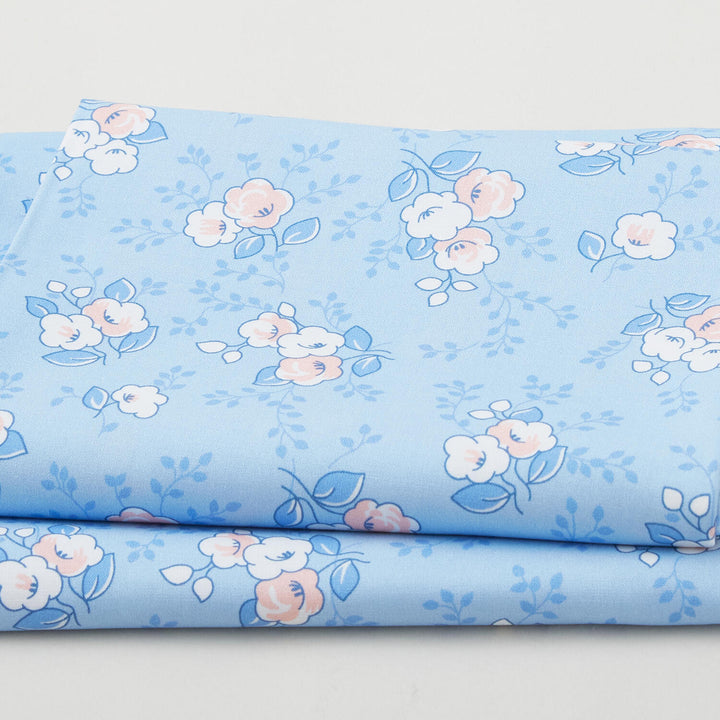 Blast from the Past Favorites - Blue Tossed Florals 2 Yard Cut
