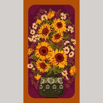 Sunflower Song - Autumn Sunflower Fabric Panel