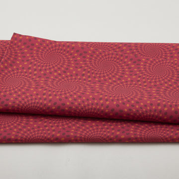 Sunflower Song - Wineberry Dotted Spiral 2 Yard Cut