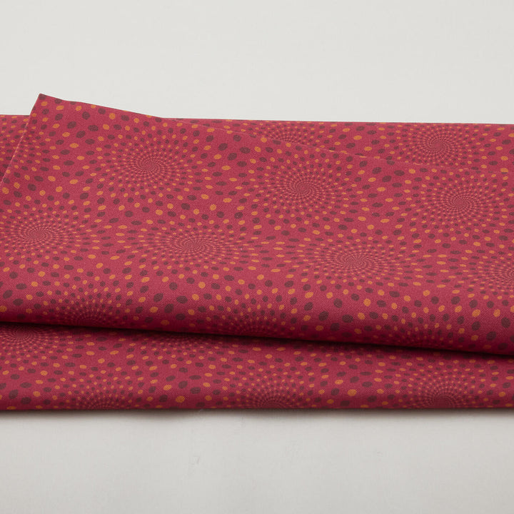 Sunflower Song - Wineberry Dotted Spiral 2 Yard Cut