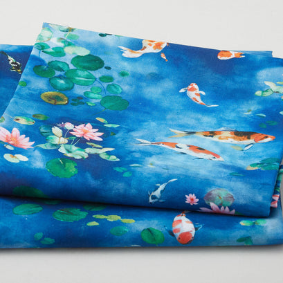 Lotus and Koi Favorites - Koi Blue 2 Yard Cut