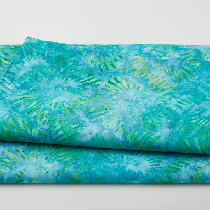 Artisan Batiks - Garden Style Favorites Aqua Bursts 5 Yard Cut