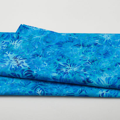 Artisan Batiks - Garden Style Favorites Teal Flowers 2 Yard Cut