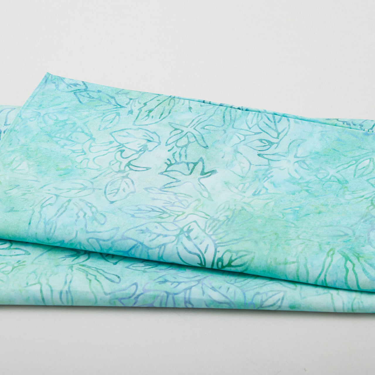Artisan Batiks - Garden Style Favorites Aqua Leaves 2 Yard Cut