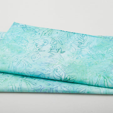 Artisan Batiks - Garden Style Favorites Aqua Leaves 2 Yard Cut