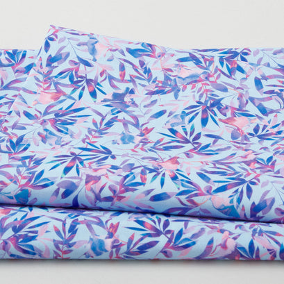 Giverny Favorites - Aqua Leaves 2 Yard Cut