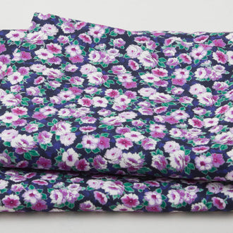 Decadent Blossoms Favorites - Small Navy Flowers 2 Yard Cut