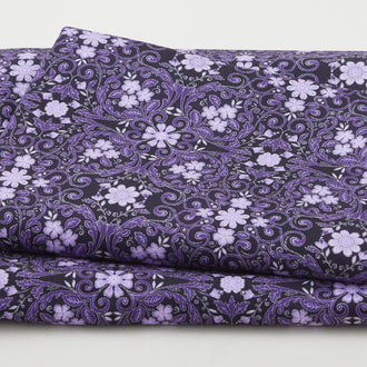 Decadent Blossoms Favorites - Blueberry Damask 2 Yard Cut
