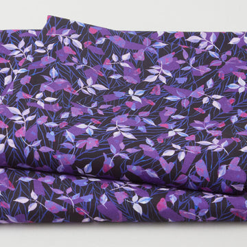 Dreaming of Flowers Favorites - Midnight Purple Leaves 2 Yard Cut