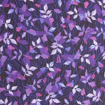 Dreaming of Flowers Favorites - Midnight Purple Leaves 2 Yard Cut