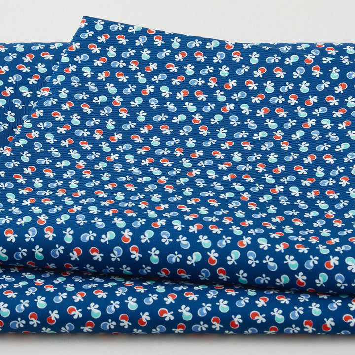 Picnics and Parades Favorites - Indigo Flowers 2 Yard Cut