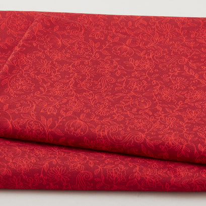 Ruby Fern Favorites - Crimson Flowers 2 Yard Cut
