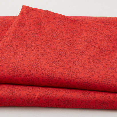 Ruby Fern Favorites - Cardinal Snowflakes 2 Yard Cut