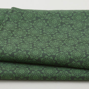 Ruby Fern Favorites - Evergreen Snowflakes 2 Yard Cut