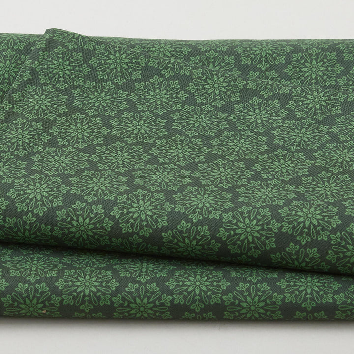 Ruby Fern Favorites - Evergreen Snowflakes 2 Yard Cut