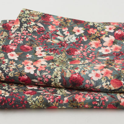 Sunset Garden Favorites - Teal Flowers 2 Yard Cut