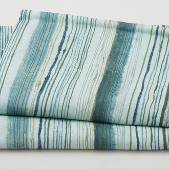 Sunset Garden Favorites - Aqua Stripe 2 Yard Cut