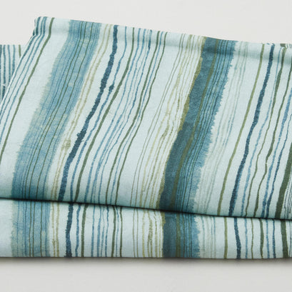 Sunset Garden Favorites - Aqua Stripe 2 Yard Cut