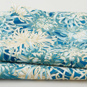 Catherine Favorites - Lagoon Flowers Metallic 2 Yard Cut