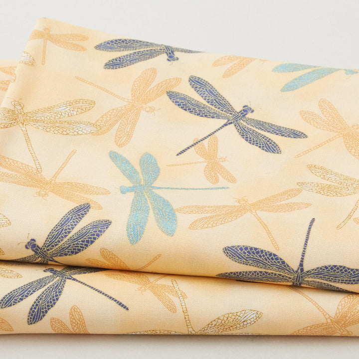 Catherine Favorites - Daffodil Dragonfly Metallic 2 Yard Cut