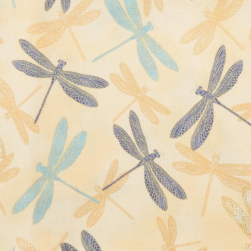 Catherine Favorites - Daffodil Dragonfly Metallic 2 Yard Cut