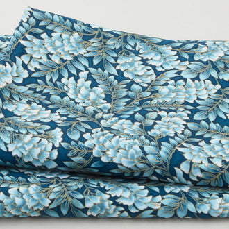 Catherine Favorites - Lagoon Leaves Metallic 2 Yard Cut