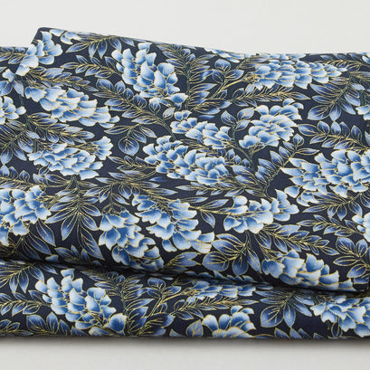 Catherine Favorites - Evening Leaves Metallic 2 Yard Cut