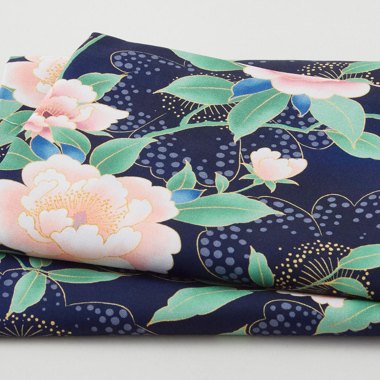 Imperial Collection - Hana Favorites Navy Floral Metallic 2 Yard Cut