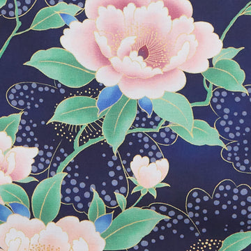 Imperial Collection - Hana Favorites Navy Floral Metallic 2 Yard Cut