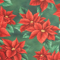 Festive Christmas Favorites - Green Poinsettia 2 Yard Cut
