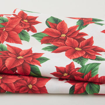 Festive Christmas Favorites - Vintage Poinsettia 2 Yard Cut