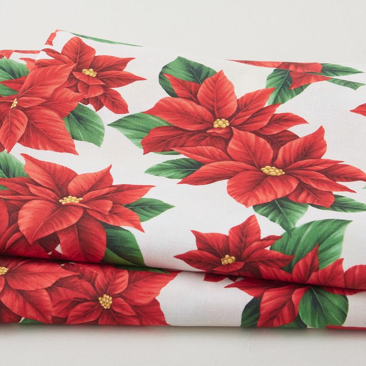 Festive Christmas Favorites - Vintage Poinsettia 2 Yard Cut