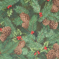 Festive Christmas Favorites - Green Pine 2 Yard Cut