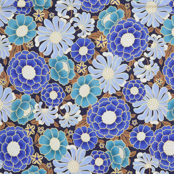 Hummingbird Haven Favorites - Midnight Flower 2 Yard Cut