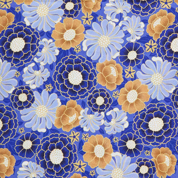 Hummingbird Haven Favorites - Sapphire Flower 2 Yard Cut