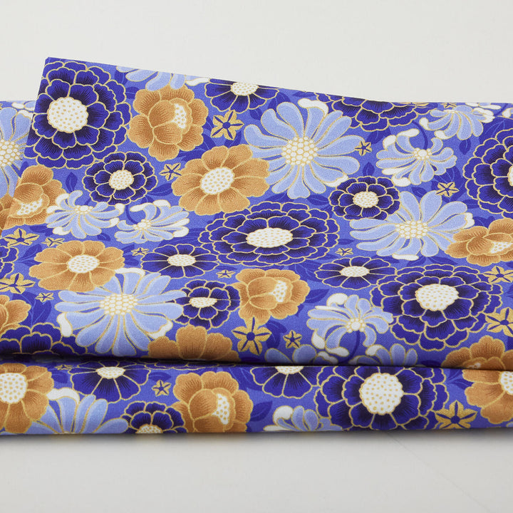 Hummingbird Haven Favorites - Sapphire Flower 2 Yard Cut