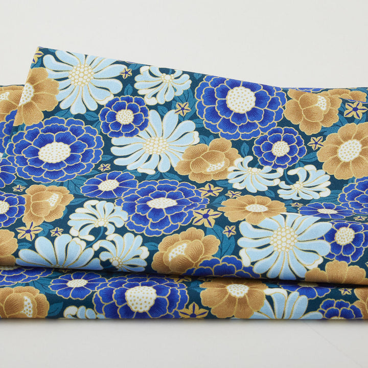 Hummingbird Haven Favorites - Teal Flower 2 Yard Cut