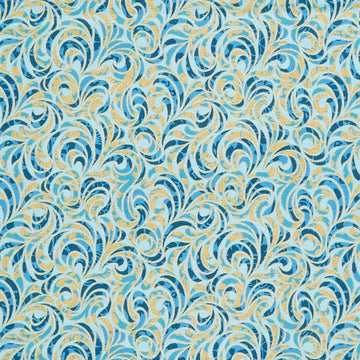 Hummingbird Haven Favorites - Aqua Swirls 2 Yard Cut