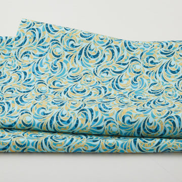 Hummingbird Haven Favorites - Aqua Swirls 2 Yard Cut