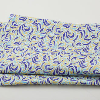 Hummingbird Haven Favorites - Aquamarine Swirls 2 Yard Cut
