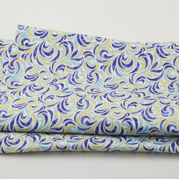 Hummingbird Haven Favorites - Aquamarine Swirls 2 Yard Cut