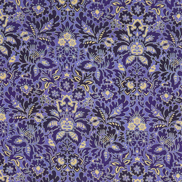 Hummingbird Haven Favorites - Sapphire Damask 2 Yard Cut
