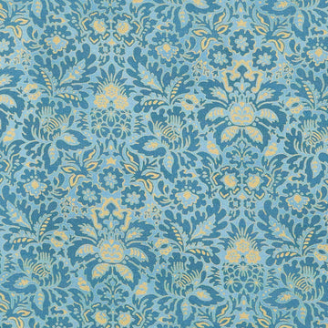 Hummingbird Haven Favorites -Teal Damask 2 Yard Cut