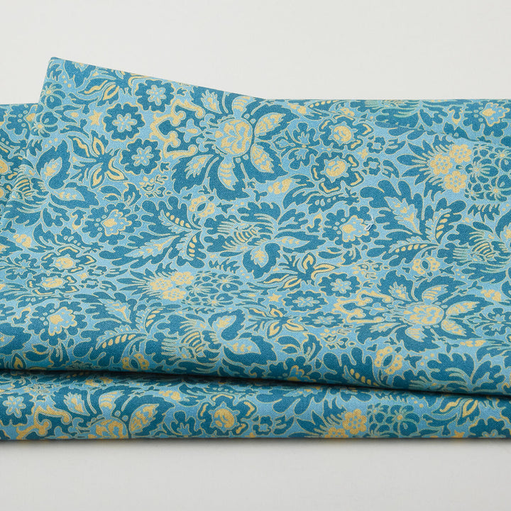 Hummingbird Haven Favorites -Teal Damask 2 Yard Cut