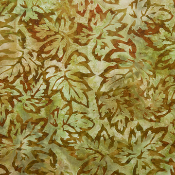 Autumn Skies Batiks Favorites - Olive Maple Leaf 2 Yard Cut