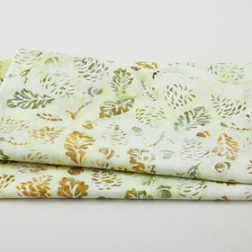 Autumn Skies Batiks Favorites - Sage Oak Leaves 2 Yard Cut