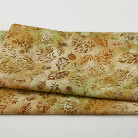 Autumn Skies Batiks Favorites - Olive Oak Leaves 2 Yard Cut