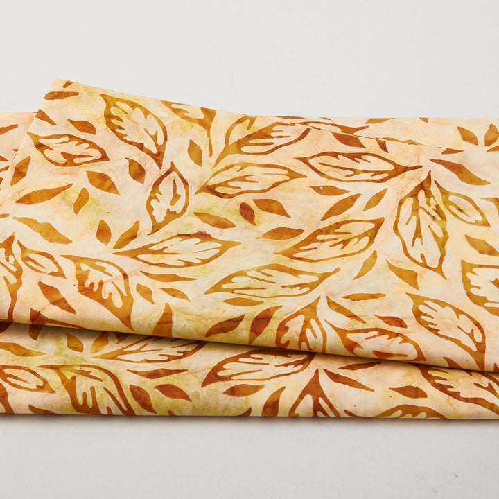 Autumn Skies Batiks Favorites - Gold Flowing Leaves 2 Yard Cut